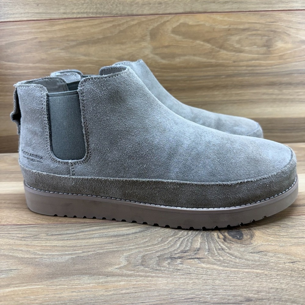 Koolaburra By UGG Easson Chelsea Boot Mens 10 Light Olive Suede Faux Sherpa Fur